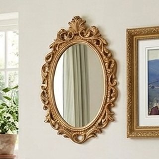 Simon's Shop 18" Gold Wall Mirror Oval Framed, Vintage Home Decor