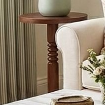 20" Turned Wood Drink Table Brown - Threshold