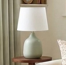 16"H Mainstays Sage Ceramic Table Lamp with White Shade