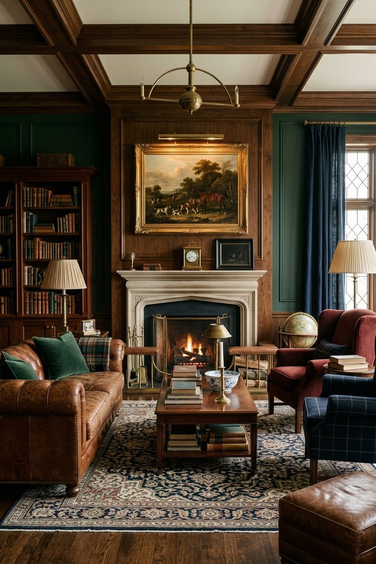 AI-generated designer version of the Old Money living room