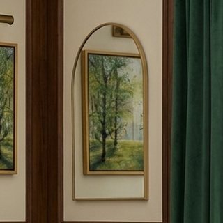 Better Homes & Gardens 24 in x 34 in Arched Wall Mirror, Gold
