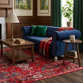 SAFAVIEH Vintage Hamadan Cathleen Traditional Area Rug, Red/Multi, 8' x 10'