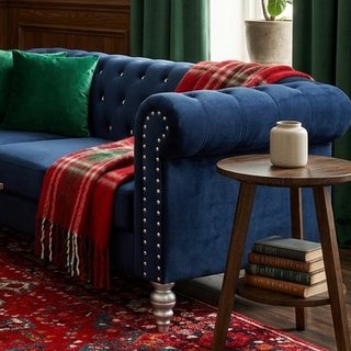 Plaid Faux Mohair Throw Dark Red - Threshold