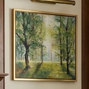 Stupell Industries Traditional Grounded Beauty Landscape Gold Floating Frame Canvas Art, 21 x 17