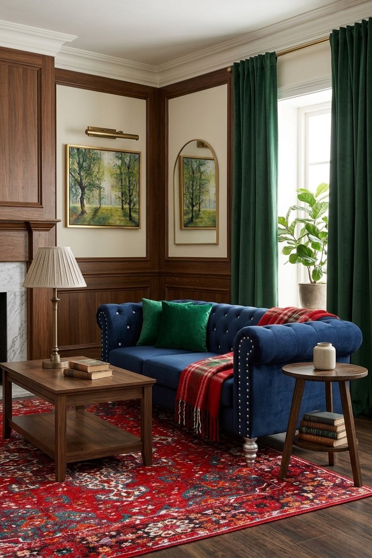 AI-generated Old Money living room: The Diplomat Lounge