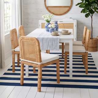 SAFAVIEH Montauk Navy/Ivory 8 ft. x 10 ft. Striped Area Rug