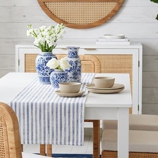 Aupodin White Rattan Accent Cabinet 2 Door Storage Cabinet with Handwoven Doors H0012