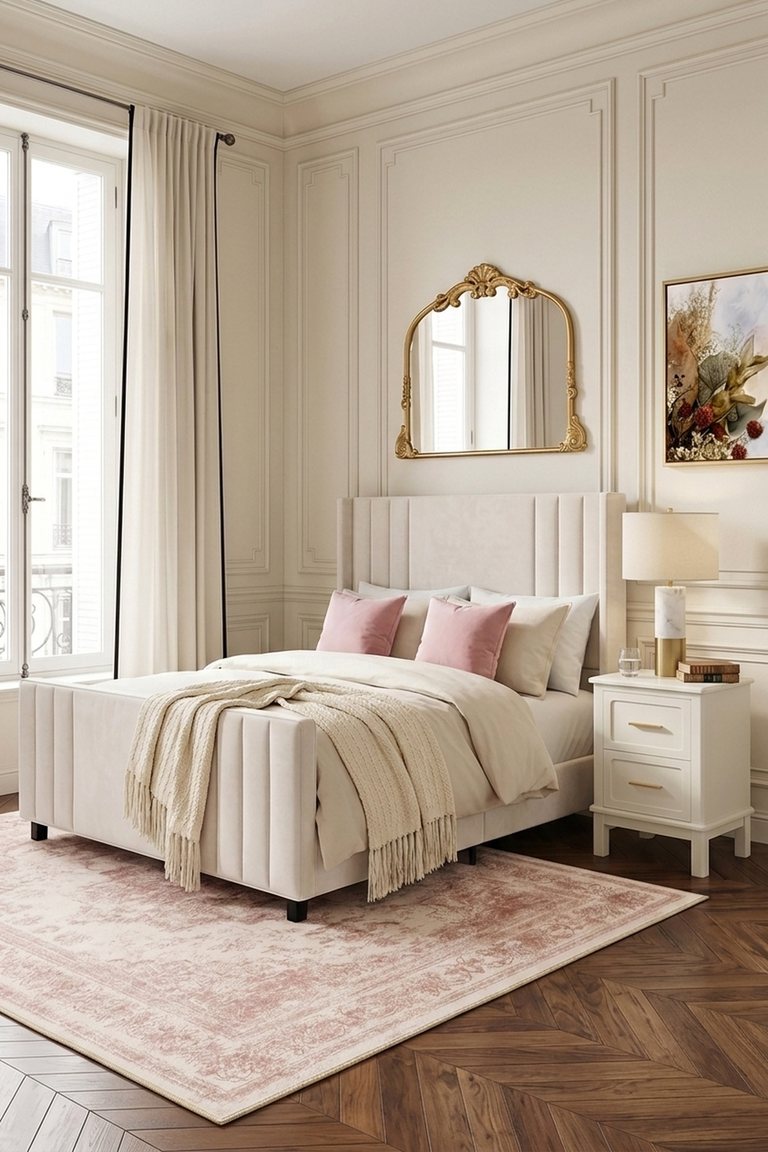 AI-generated Parisian Apartment bedroom: The Haussmann Bedroom
