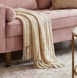 Knit Throw Blanket Cream - Threshold designed w/Studio McGee