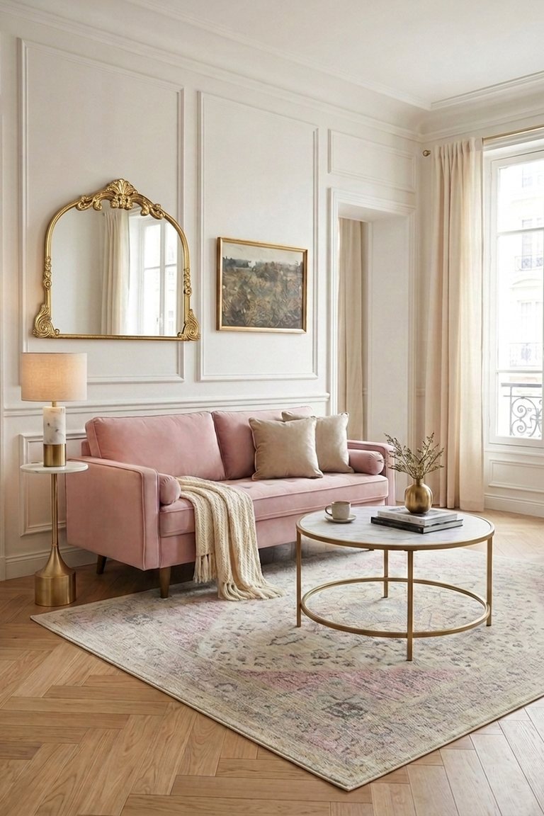 AI-generated Parisian Apartment living room: The Haussmann Salon