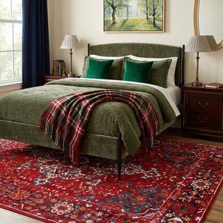 Better Homes & Gardens Ambrose Upholstered Queen Bed, Forest Velvet