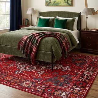 SAFAVIEH Vintage Hamadan Cathleen Traditional Area Rug, Red/Multi, 8' x 10'