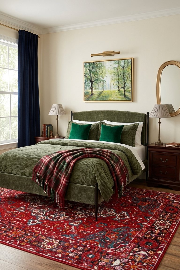 AI-generated Old Money bedroom: The Hunt Chamber