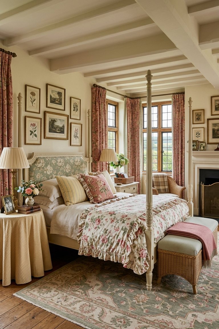 AI-generated designer version of the English Countryside bedroom