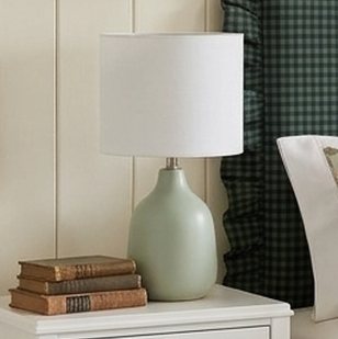 16"H Mainstays Sage Ceramic Table Lamp with White Shade