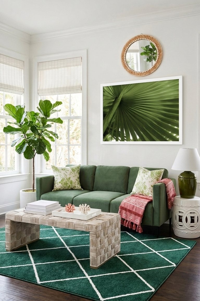 AI-generated Palm Beach living room: The Palm Suite
