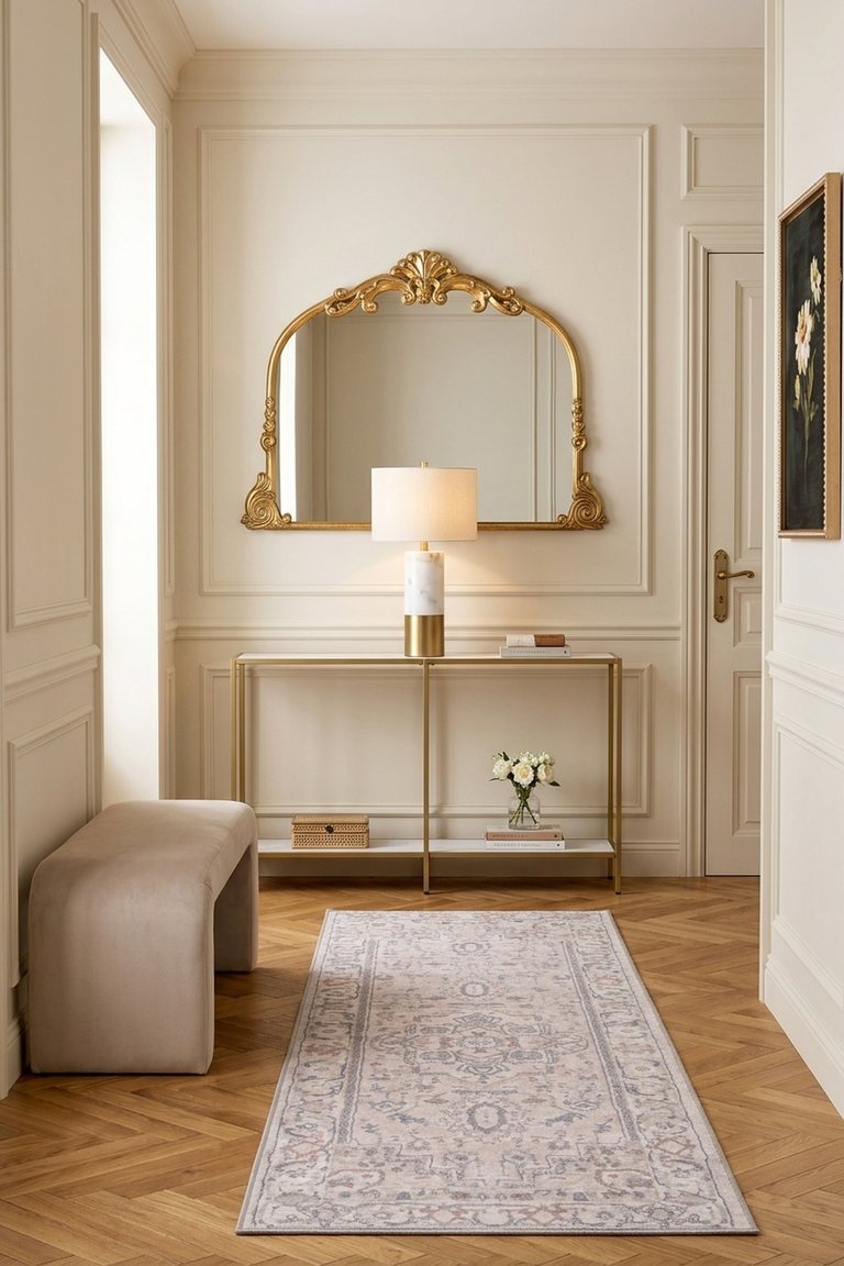 AI-generated Parisian Apartment entry: The Paris Hallway
