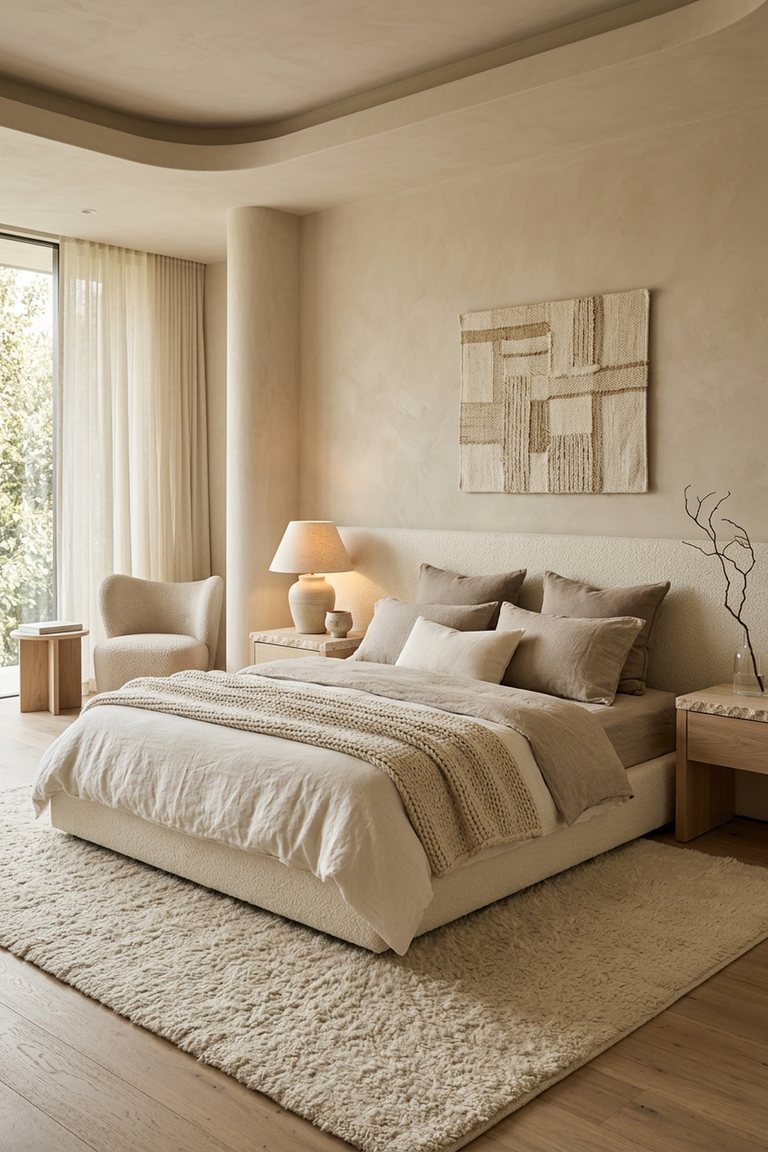 AI-generated designer version of the Quiet Luxury bedroom