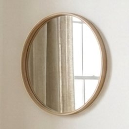 24" Wood Round Mirror Natural - WallBeyond