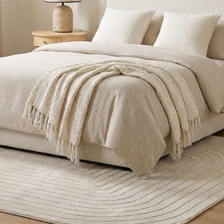 Textured Woven Throw Blanket Sour Cream - Hearth & Hand with Magnolia
